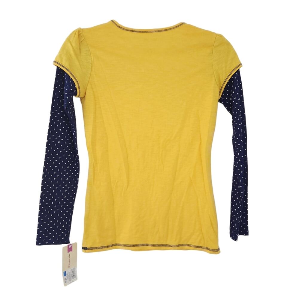 NEW Cherokee Long Sleeve Graphic Tee Girls Large 10-12 Yellow, Polkadot, Cherry - Picture 2 of 4